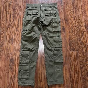 Reaven Olive Green 20 Pocket Cardo Straight Leg Streatwear Pants Mens Size M